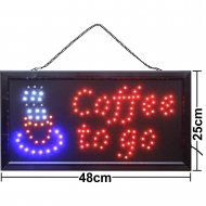 LED Schild Coffee to go 48x25 cm Leuchtreklame Ladenschild zum Aufhängen