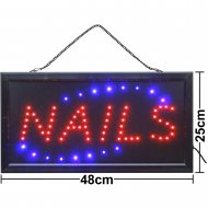 LED sign Nails blue red