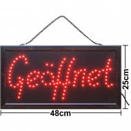 LED Schild Geöffnet rot 48x25 cm Leuchtreklame Ladenschild Geschäft