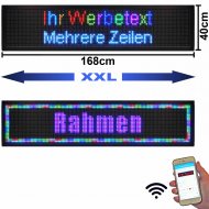 LED-Laufschrift 168x40 cm RGB WiFi Multicolor Wlan Innen P10 XXL groß I  LED-Leuchtschrift LED-Laufband LED-Werbetafel programmierbar