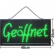 LED Schild Geöffnet grün 48x25 cm Geschäft Open Offen Innenbereich I Offen Leuchtschild Türschild