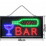 LED Schild BAR 48x25 cm beleuchtet Reklame Leuchtschild Leuchtreklame Drinks Nightlife Barschild günstig online kaufen