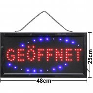 LED Schild GEÖFFNET 48x25 cm Leuchtschild Innen Großschreibung rote & blaue LEDs Ladenschilder günstig kaufen