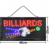 LED Schild Leuchtreklame BILLIARDS 48x25 cm| Billard