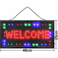 LED Schild WELCOME 48x25 cm Leuchtschild Innen Großschreibung rote, blaue & grüne LEDs Ladenschilder günstig kaufen