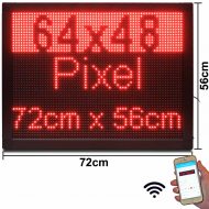 LED-Laufschrift 72x56 cm Rot WiFi Reklameschild Innenbereich P10