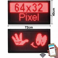 LED-Laufschrift 72x40 cm Rot WiFi Reklameschild Innenbereich P10