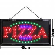 Pizza LED-Schild 2 48x25 cm I Leuchtbuchstaben "PIZZA" I Restaurant Pizzeria Schild I Leuchtschild für Innenraum-Montage