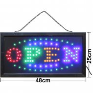 LED Schild OPEN 2 48x25 cm I Ladenschild international Bunt Leuchtschilder