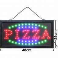 Pizza LED-Schild 2 48x25 cm I Leuchtbuchstaben "PIZZA" I Restaurant Pizzeria Schild I Leuchtschild für Innenraum-Montage