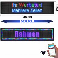 LED-Laufschrift 200x56 cm RGB WiFi Multicolor Wlan Innen P10 XXXL groß I LED-Leuchtschrift LED-Laufband LED-Werbetafel programmierbar