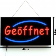 LED Ladenschild Geöffnet Leuchtkasten 44x24cm | 3 Leuchtmodi | Leuchtreklame Schild OFFEN | Schaufensterschild | offen | open