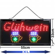 LED Glühwein-Schild XL 55x33 cm I Weihnachtsmarkt Skihütten Kiosk Christkindlmarkt Apres Ski I Reklame Leuchtschilder Winterzeit