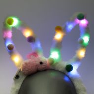 White rabbit ears hair tie made of plush