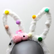 LED plush rabbit ears white