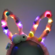 Pink bunny ears hair tie made of plush