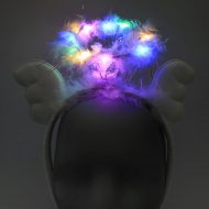 Weißer Engel-Haarreifen mit bunten LEDs