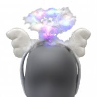 LED Heiligenschein Haarreif weiß I Engel-Haarreifen mit bunten LEDs für Weihnachten, Halloween , Kostümpartys & Kinderfeste