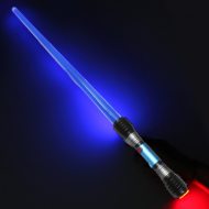LED Teleskop Lichtschwert blau 83 cm I Spiezeug-Laserschwert mit Sound & Licht I  Robuste Spielzeugwaffe Lichtschwert Kinder