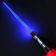 LED Teleskop Lichtschwert blau 83 cm I Spiezeug-Laserschwert mit Sound & Licht I Robuste Spielzeugwaffe Lichtschwert Kinder