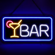 Night atmosphere BAR neon sign
