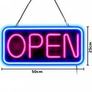 Large & Bright LED Sign Open I Pink-Red Neon
