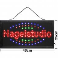 LED Schild Leuchtreklame Nagelstudio 48x25 cm I Leuchtschild Nagelstudio Kosmetik I Fingernagelpflege und Pediküre LED-Schild