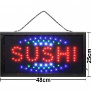 LED sign illuminated advertising SUSHI 48x25 cm I illuminated sign SUSHI food I Asia snack bar restaurant LED sign