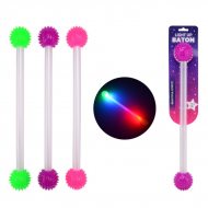Leuchtender Jonglierstab  45 cm mit Noppen-Kugeln I LED-Stab Akrobatik-Stab in Pink Grün Lila Geschicklichkeit Spielzeug