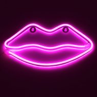 Lippen Neonlicht Dekorationsbeleuchtung I LED-Mundleuchte Pink I  Mund Leuchtschild Neon I Originelle Bar Beleuchtung