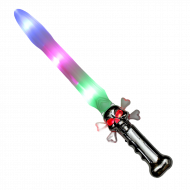 Leuchtendes Piratenschwert Spiezeug 57 cm I Totenkopf Piratensäbel I LED-Schwert mit Piraten-Totenkopf I Piratenkostüm Accesoire