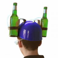 Trinkhelm blau I Getränkehalter JGA Partyhelm Saufhelm I Festival Trinken Gadget I Witziger Dosenhelm I Flaschenhalter-Helm