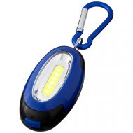 Blue carabiner flashlight pendant I key ring with bright COB flashlight I 3 light effects I practical magnetic holder I gadget