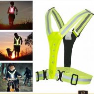 LED vest with reflective stripes & lighting at the front and back