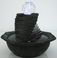 LED Zimmerbrunnen mit bleuchteter Glaskugel