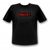 LED T-Shirt mit Laufschrift programmierbar XXS-XL I Beliebige Texte selbst festlegen für kommunikative Events & Partys
