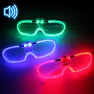 Party LED-Brille Leuchtbrille mit Soundsensor