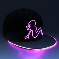 LED-Cap Leuchtendes Sexy Girl Festival Snapback Cap Schirmmütze Kopfbedeckung