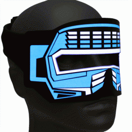 Cyborg LED-Augenmaske blau Vintage Roboter Maske