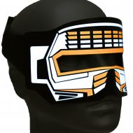 Cyborg LED-Augenmaske orange Leucht Maske Roboter Verkleidung