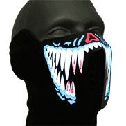 Leuchtende Monstermaske I Karenval & Fasching LED Maske Kostüm Erwachsene 2024 I Gruselige Halloweenmaske Männer-Maske Frauenmasken Kinder