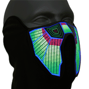 Ucult Soundaktivierte LED-Equalizer-Maske Ravemaske Mundmaske I Festivals Konzerte & Party Outfit