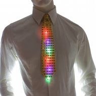 LED Party Glitter-Krawatte  Faschingskostüm für Karneval & Fasching