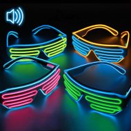 Soundsensitive Bicolor Shutter Leuchtbrille EL-Brille