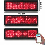 LED Namensschild Badge Laufschrift per Wireless Handy App  & USB programmierbar rot 484 Pixel