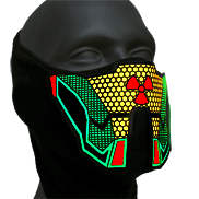 LED-Maske I Leuchtende Radioaktiv Partymaske für Festival Raves & Techno Club I Leuchtmaske Ucult