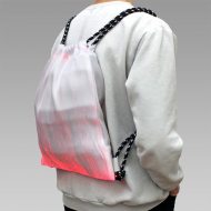 Leuchtender Glasfaser LED-Rucksack weiss App gesteuert