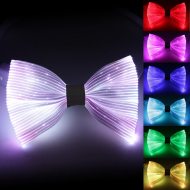 LED light bow tie with magical glass fiber scattered light
