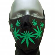 LED face mask with hemp leaves