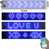 Flexible kleine LED-Laufschrift Blau 122 mm x 22 mm x 1.5 mm akkubetrieben programmierbar per App